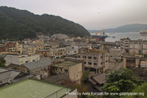 kamaishi, iwate, tohoku, japan - volunteer fro tsunami - hill view