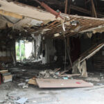 kamaishi, iwate, tohoku, japan - volunteer fro tsunami - inside building