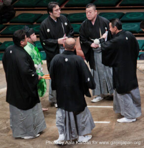 sumo tournament - ryogoku - tokyo - japan - judges & referee